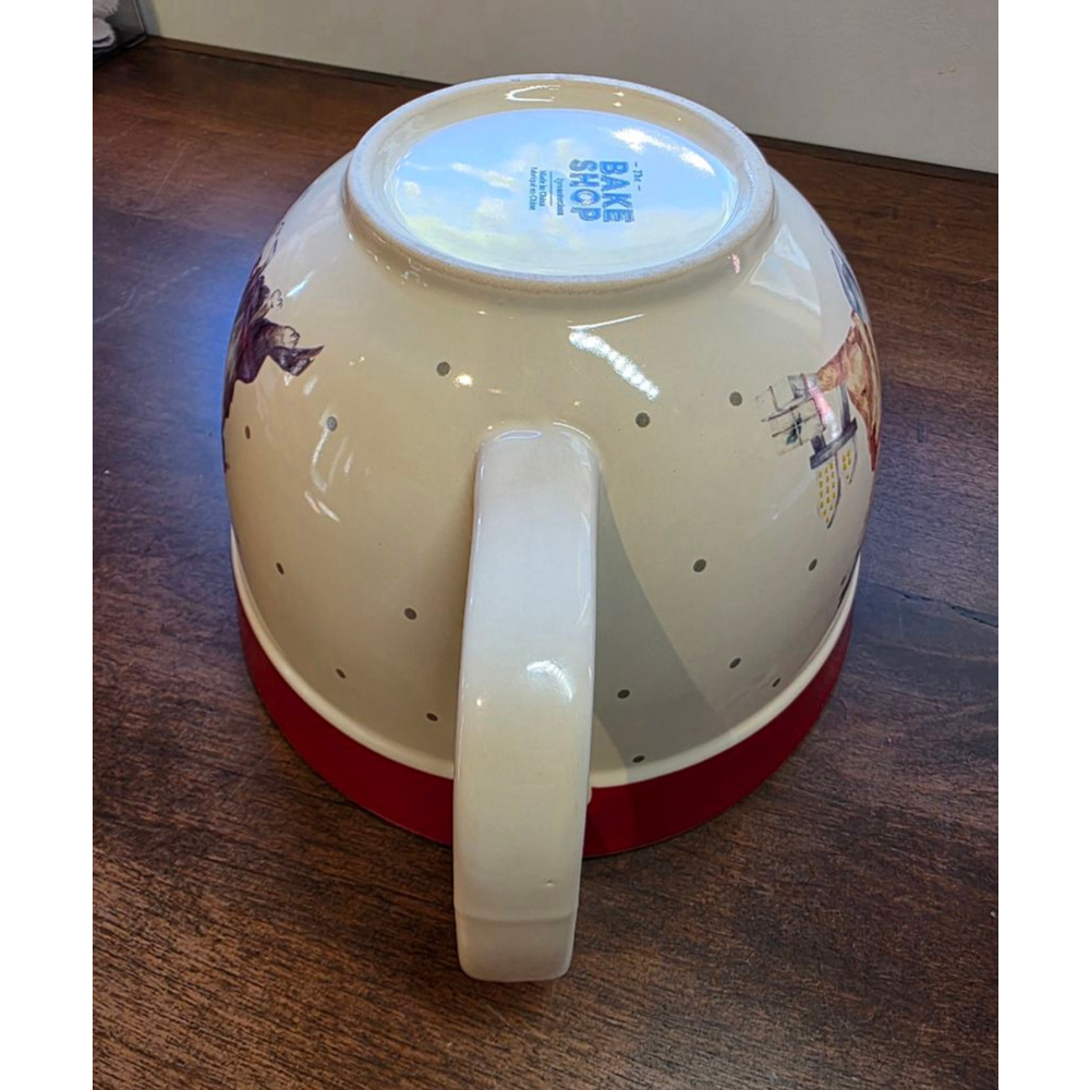 The Bake Shop Christmas Dog Print Bakeware Mixing Bowl One Size White Red - Picture 5 of 9